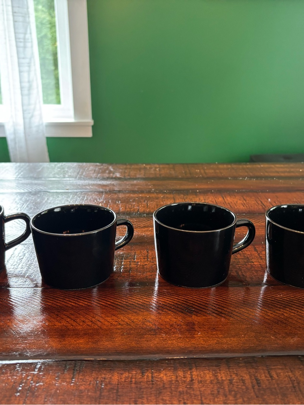 Black Ceramic Coffee Mugs - Set of 4